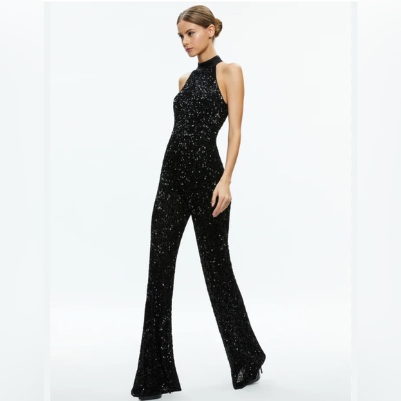 Alice + Olivia Dresses & Skirts - Alice + Olivia Black Glitter Jumpsuit